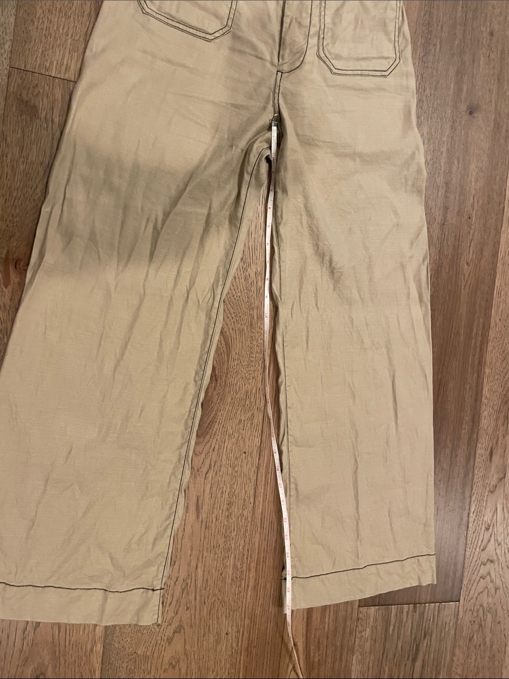 Anthropologie Maeve “The Colette” Tan Linen Blend Pants 28 Tall - Picture 8 of 8